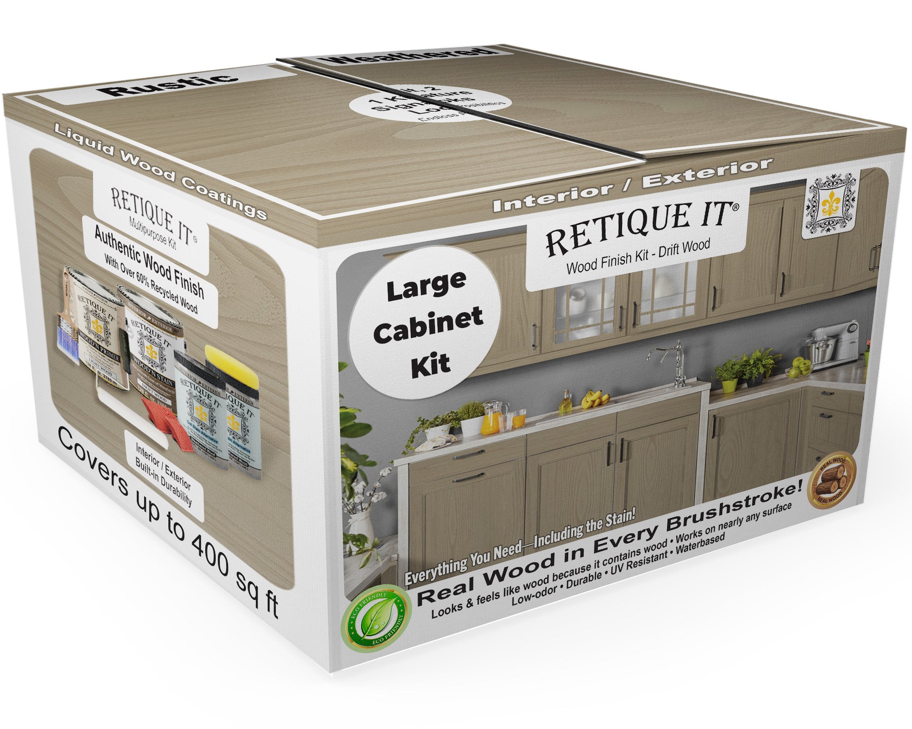 Wood'n Cabinet Kit (48 Door / Grained) - Drift Wood