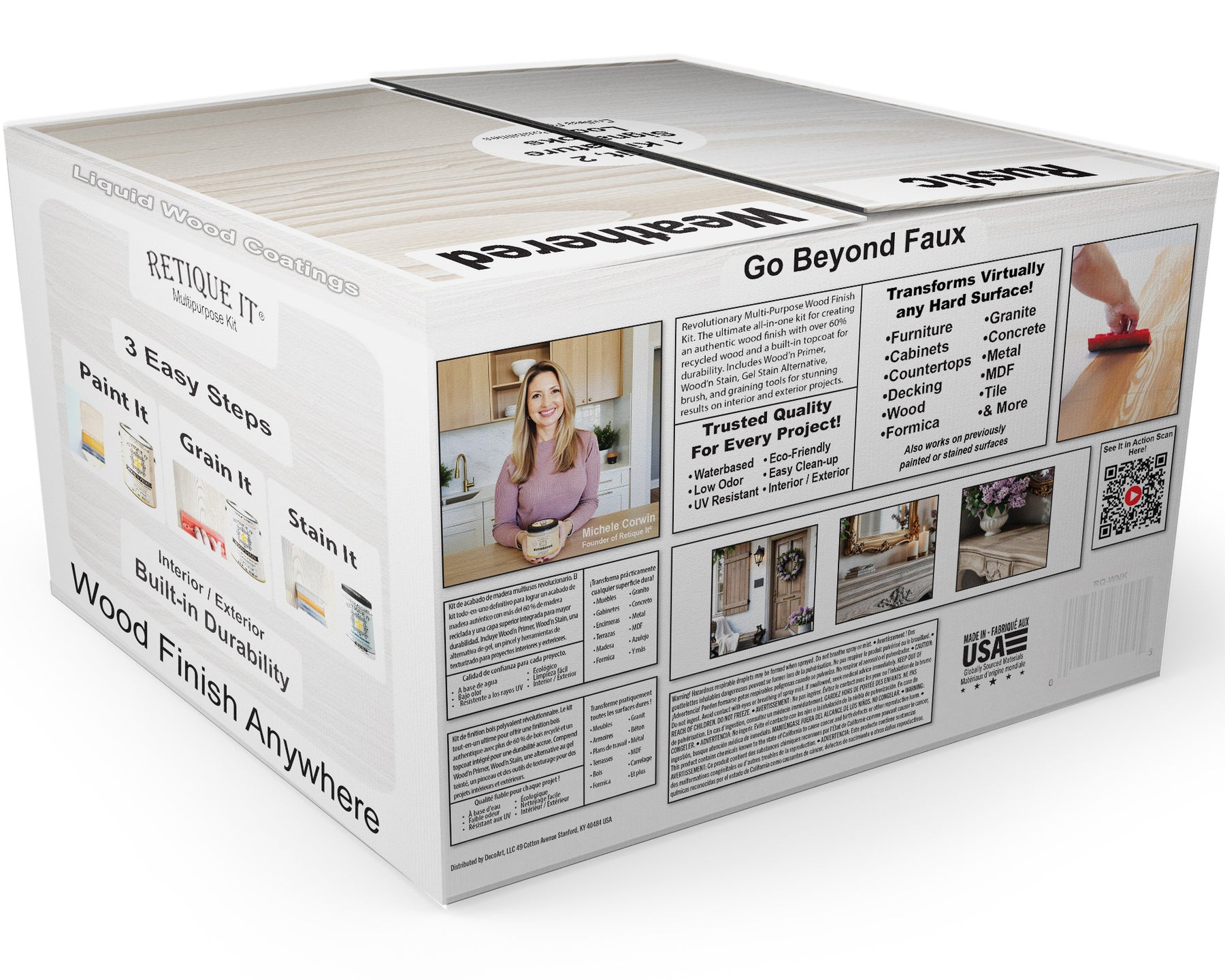 Wood'n Cabinet Kit (48 Door / Grained) - White Wash