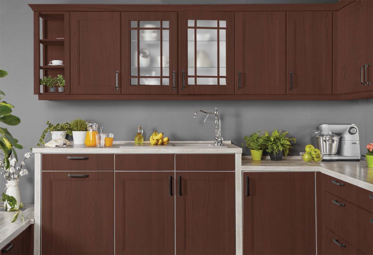 Wood'n Cabinet Kit (12 Door / Grained) - Red Mahogany - Retique It®