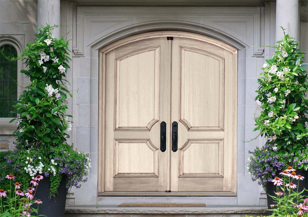 Retique It® Multi-purpose Smooth Finish Kit in White Wash, showcasing a wood door with a smooth, whitewashed finish.