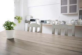 Retique It® Multi-purpose Smooth Finish Kit in White Wash shown on a wooden tabletop for a polished, natural wood finish.