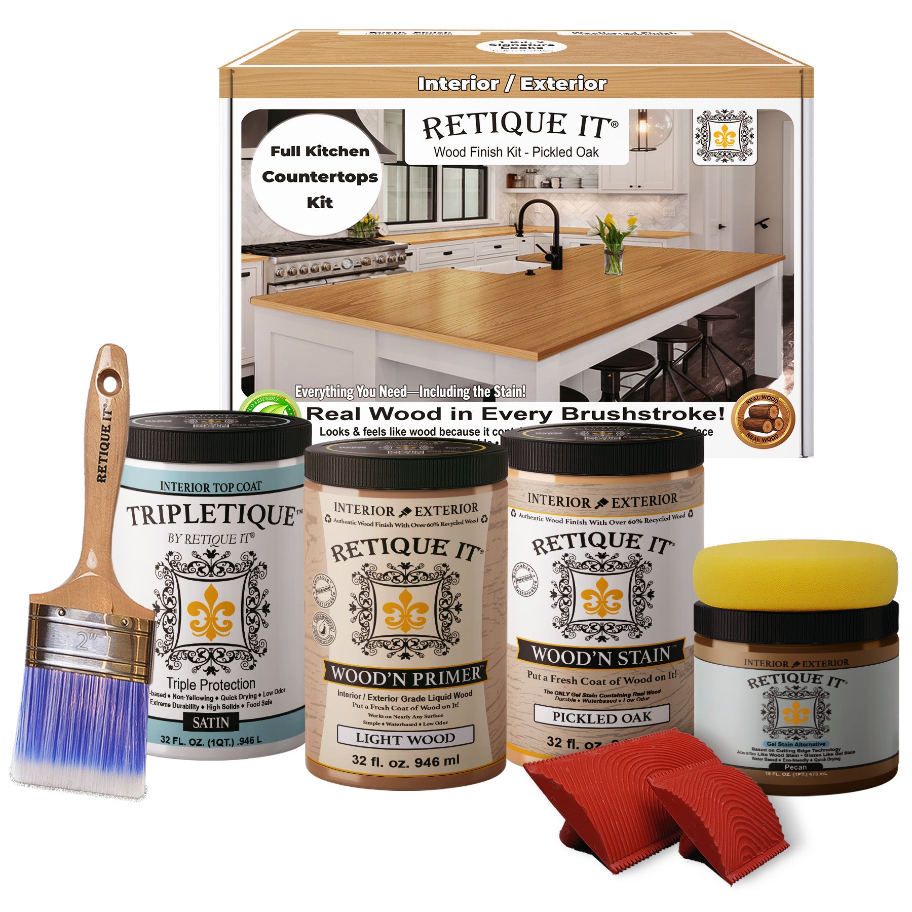 Countertop Kit - Full Kitchen - Pickled Oak