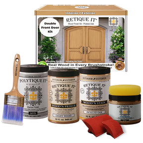 Wood'n Finish Front Door Kit (Double) - Pickled Oak