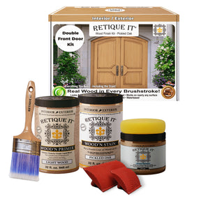 Wood'n Finish Front Door Kit (Double) - Pickled Oak