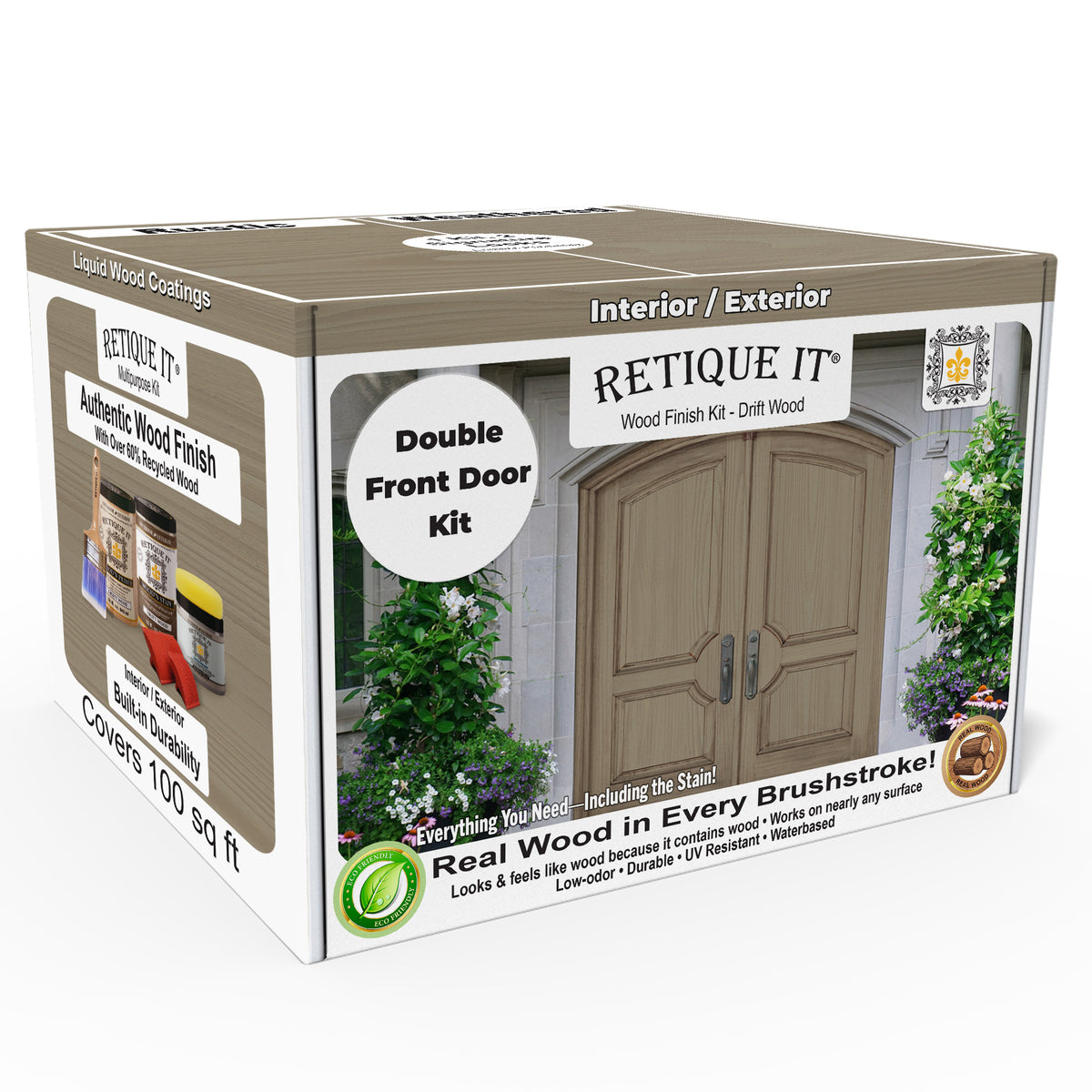 Wood'n Finish Front Door Kit (Double) - Drift Wood