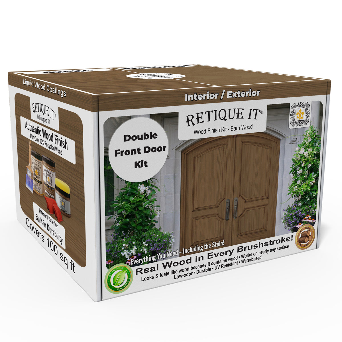 Wood'n Finish Front Door Kit (Double) - Barn Wood