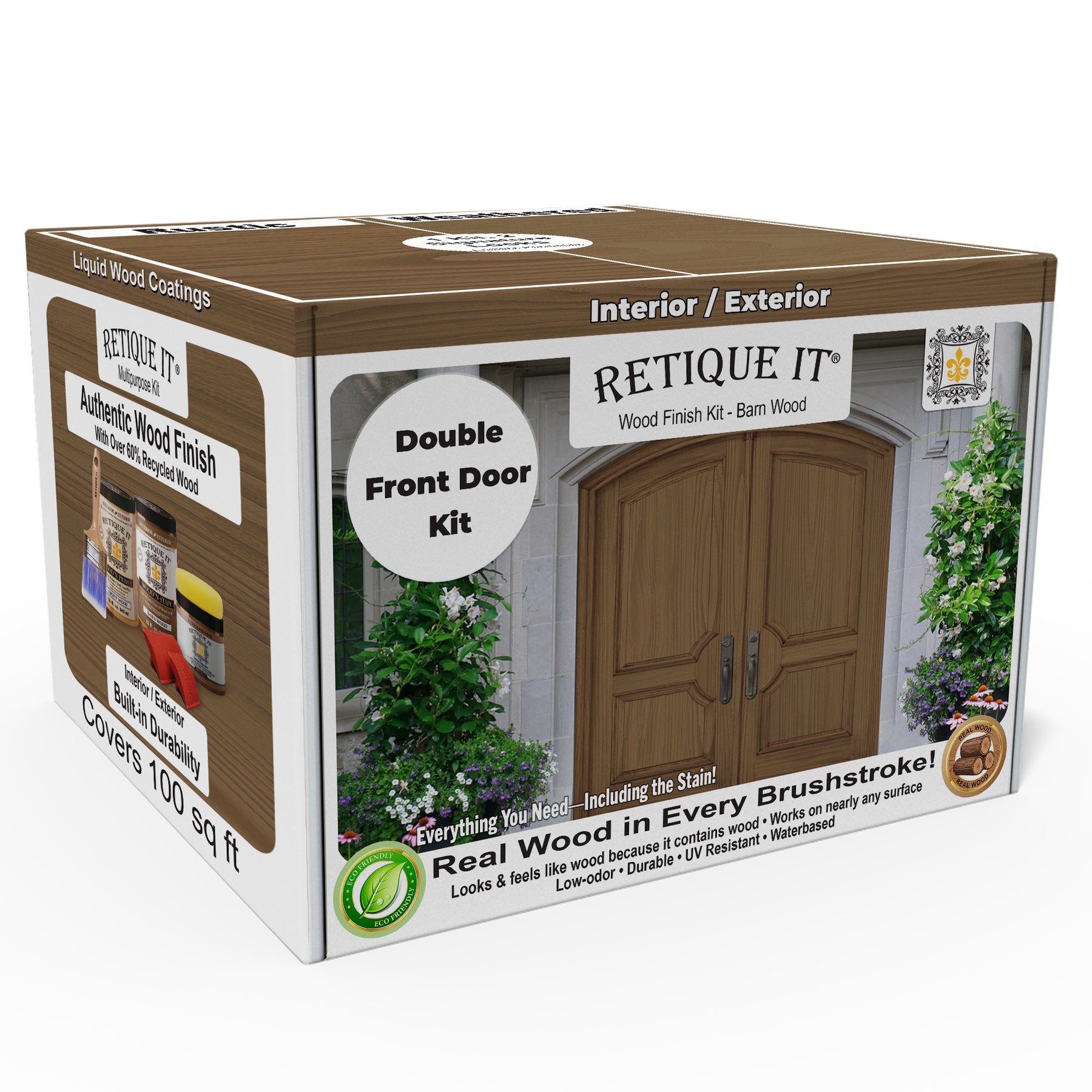 Wood'n Finish Front Door Kit (Double) - Barn Wood