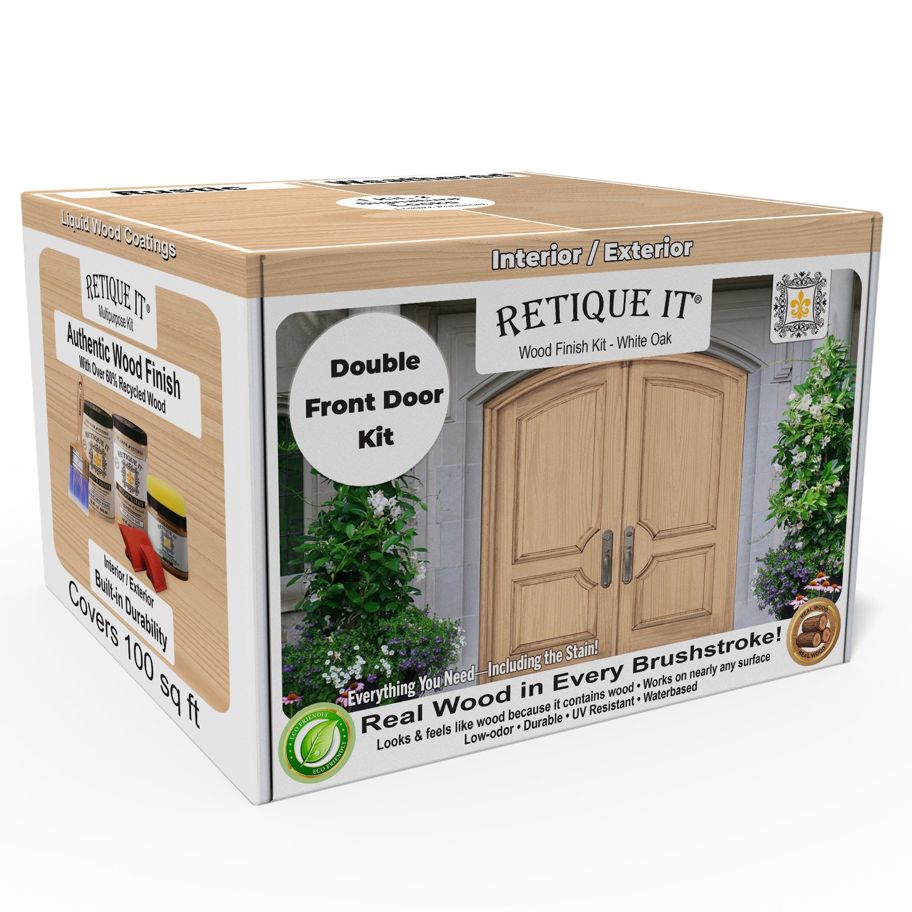 Wood'n Finish Front Door Kit (Double) - White Oak