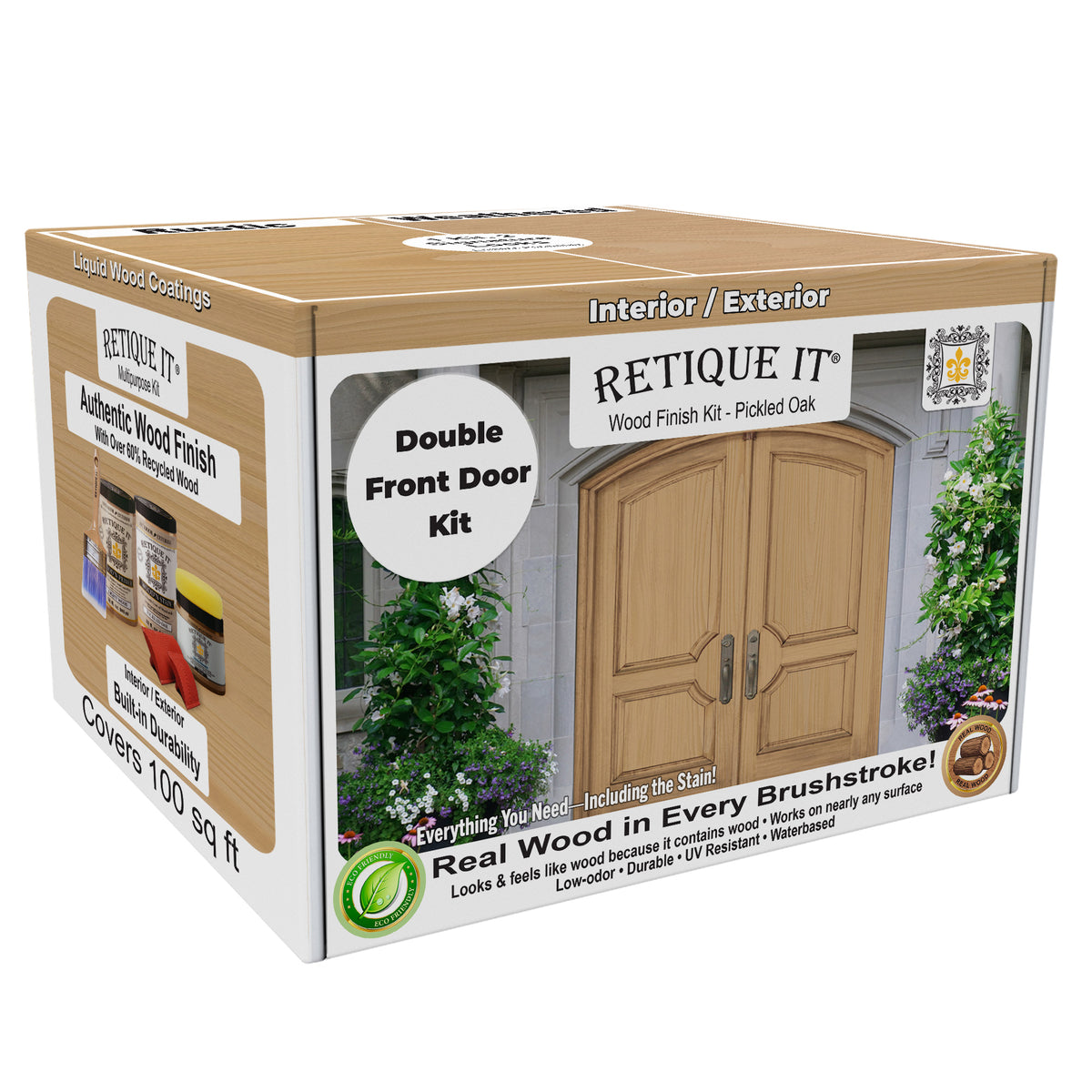 Wood'n Finish Front Door Kit (Double) - Pickled Oak