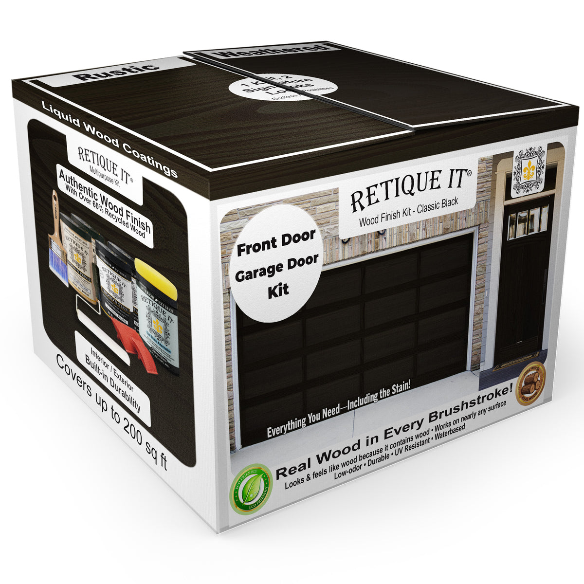 Wood'n Door Smooth Finish Kit (Front & Garage Door) - Classic Black