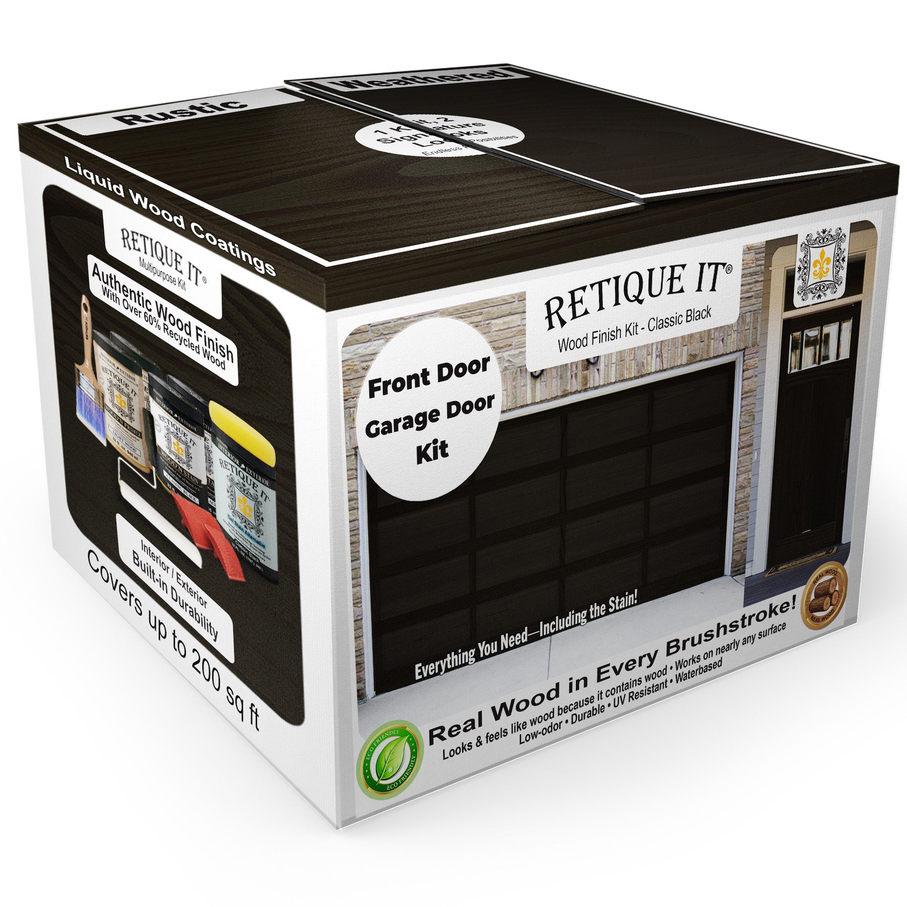 Wood'n Door Smooth Finish Kit (Front & Garage Door) - Classic Black