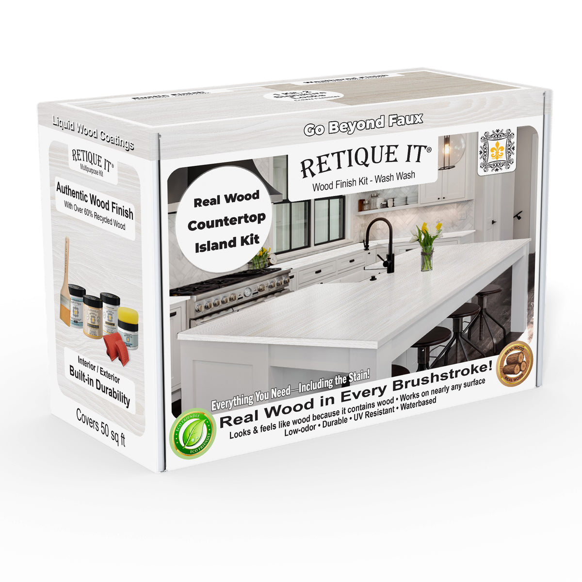 Countertop Kit - Kitchen Island - White Wash