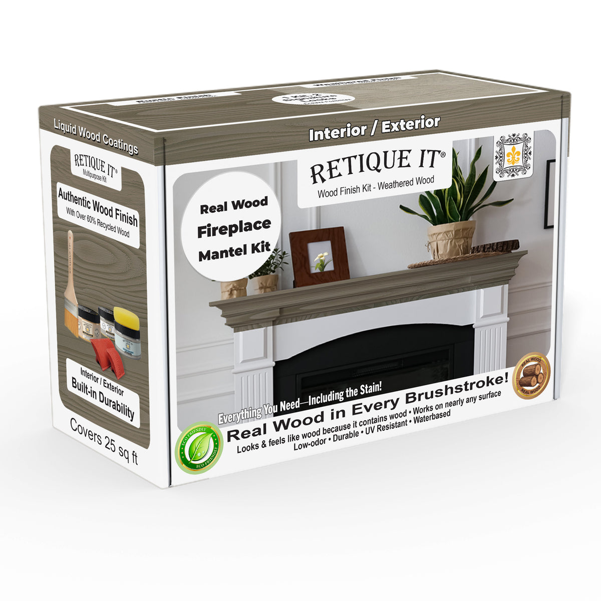 Fireplace Mantel Wood'n Finish Kit - Weathered Wood