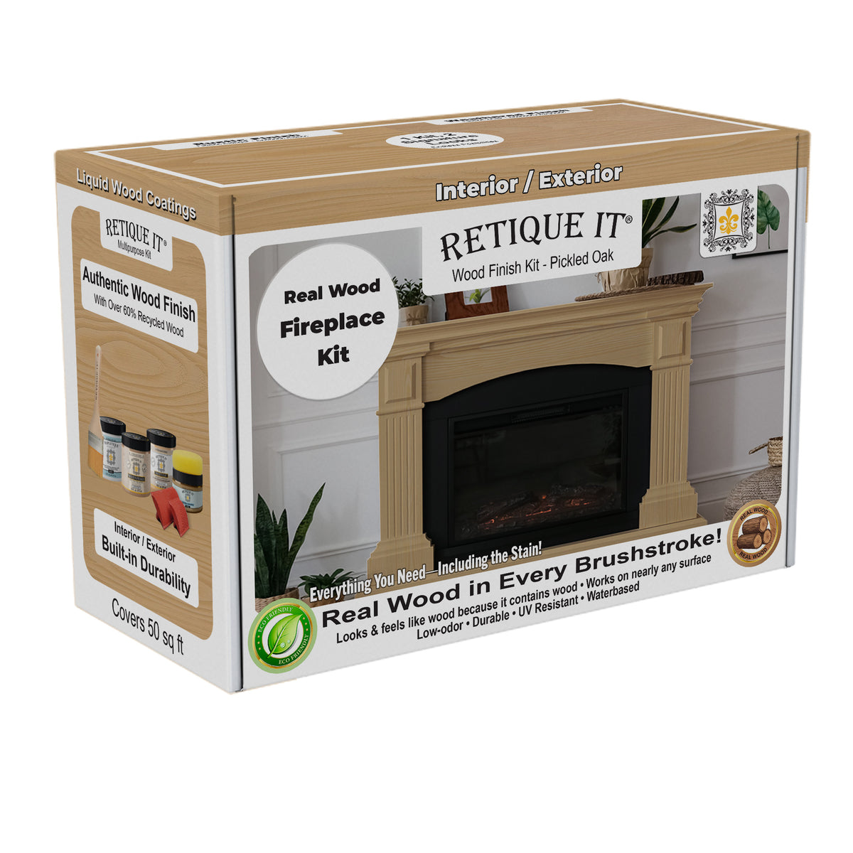 Fireplace Wood'n Finish Kit (Full Fireplace) - Pickled Oak