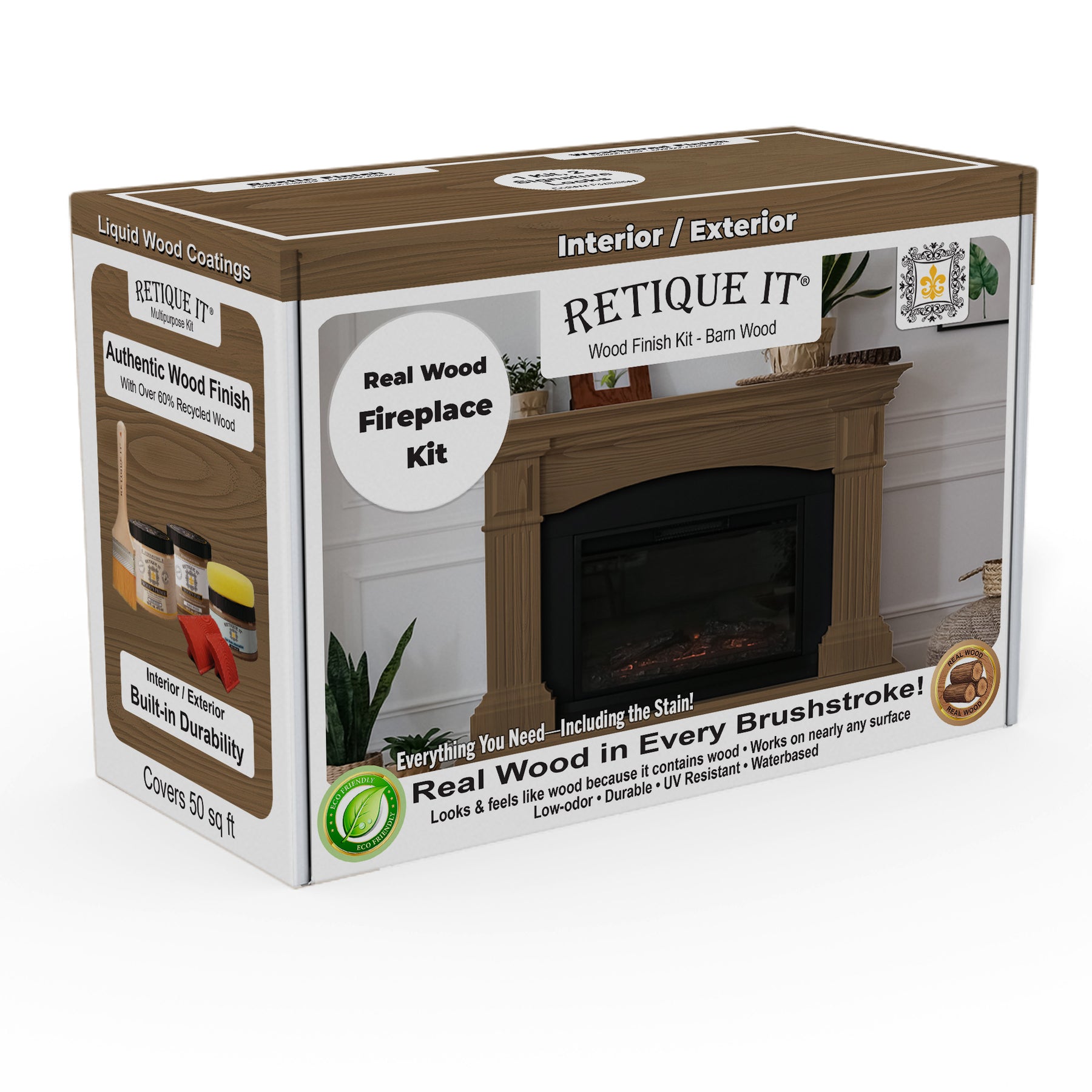 Fireplace Wood'n Finish Kit (Full Fireplace) - Barn Wood