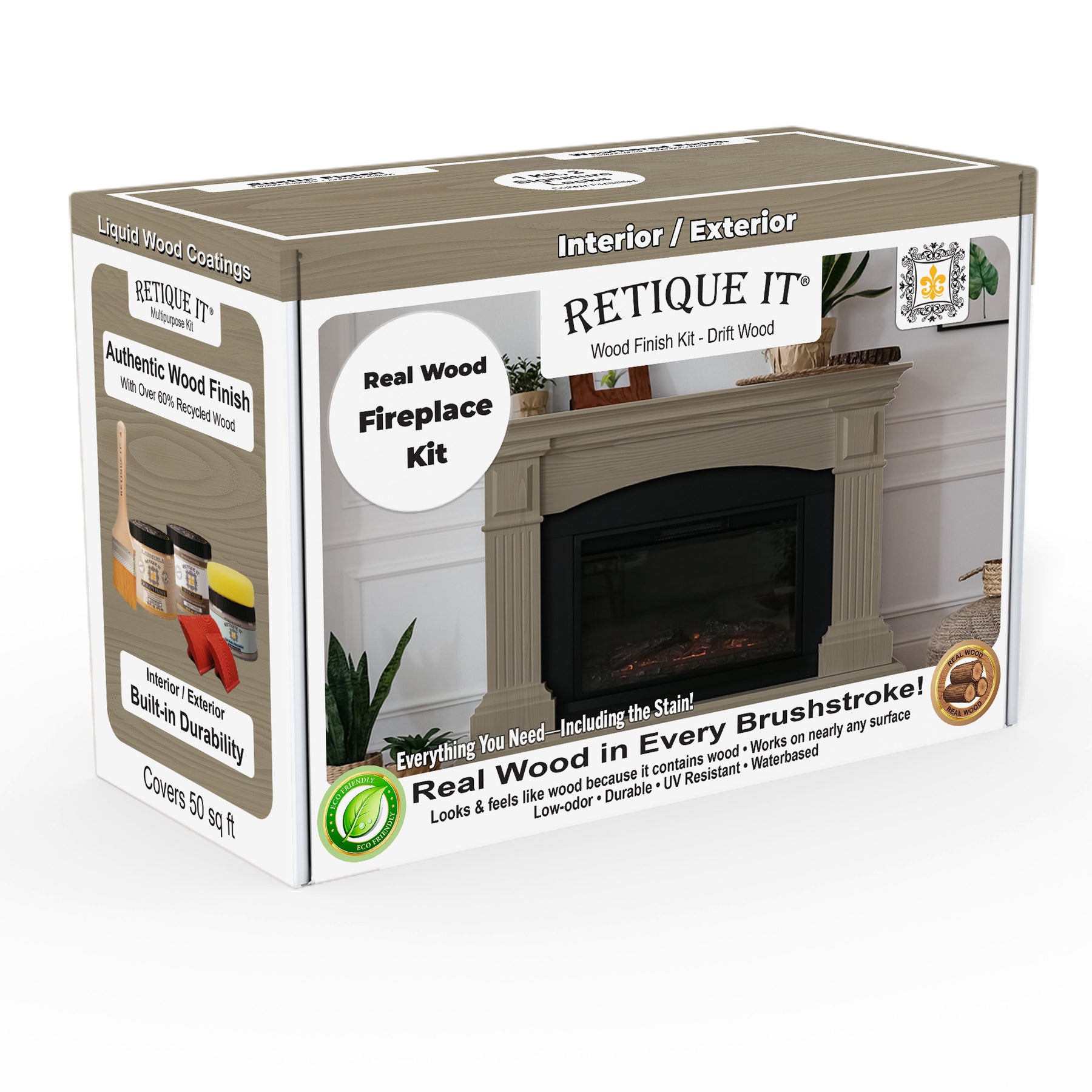 Fireplace Wood'n Finish Kit (Full Fireplace) - Drift Wood