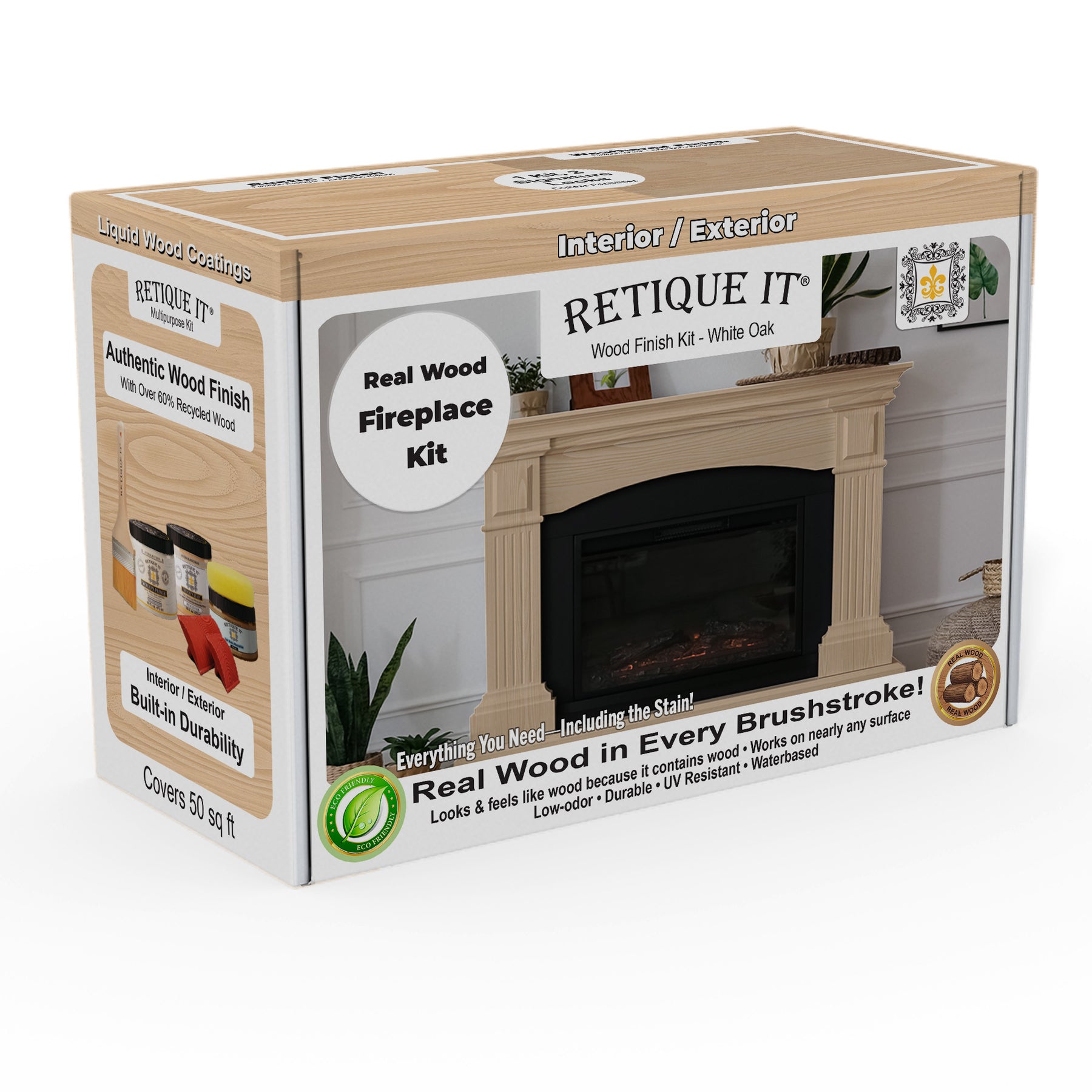 Fireplace Wood'n Finish Kit (Full Fireplace) - White Oak