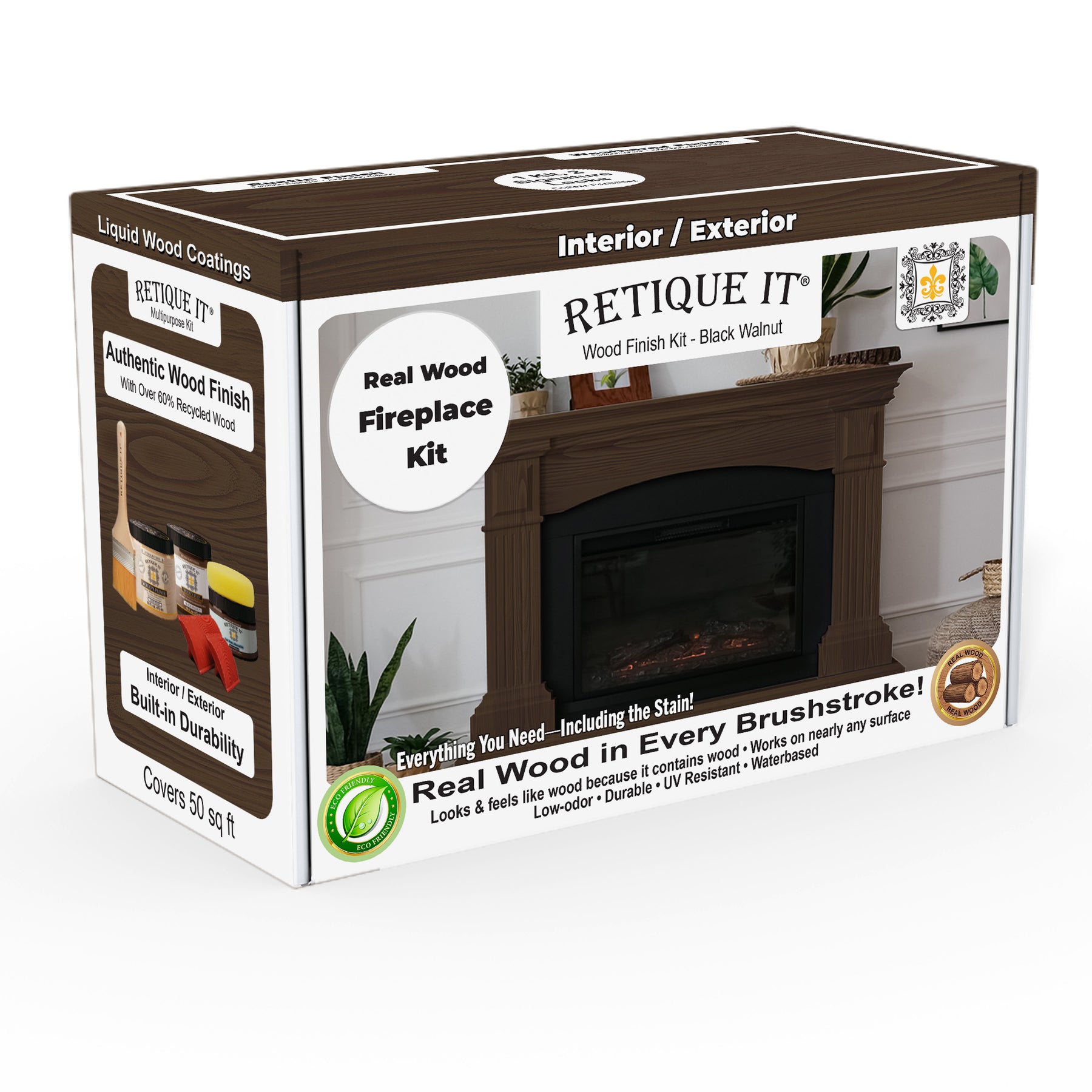 Fireplace Wood'n Finish Kit (Full Fireplace) - Black Walnut