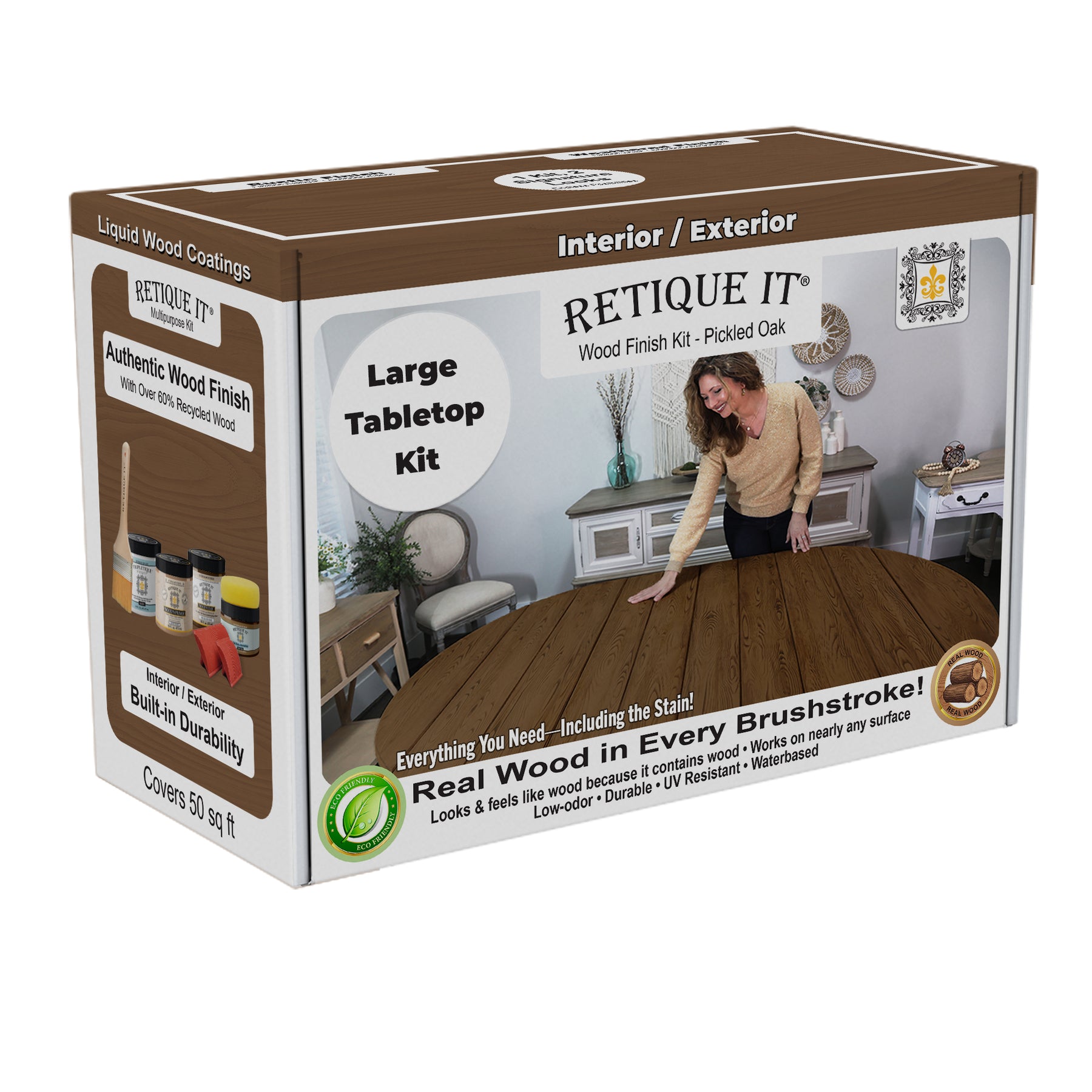 Tabletop Wood'n Finish Kit (Double Size) - Dark Oak