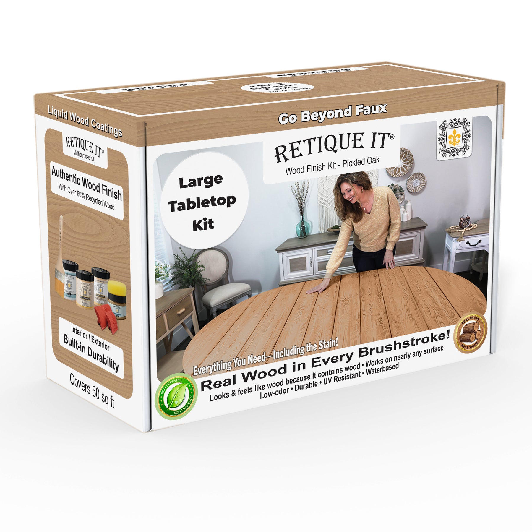 Tabletop Wood'n Finish Kit (Double Size) - Pickled Oak