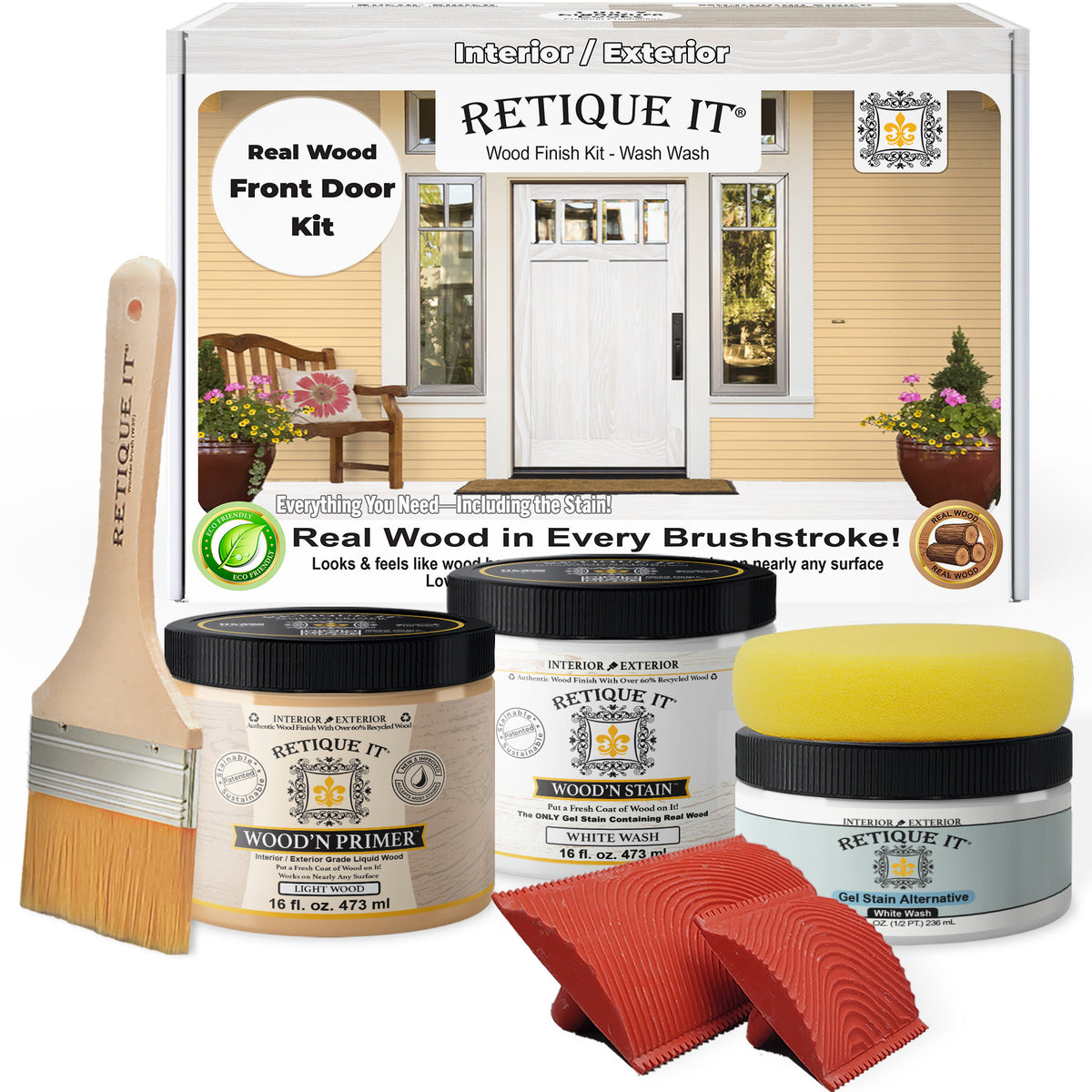 Wood'n Finish Front Door Kit - White Wash