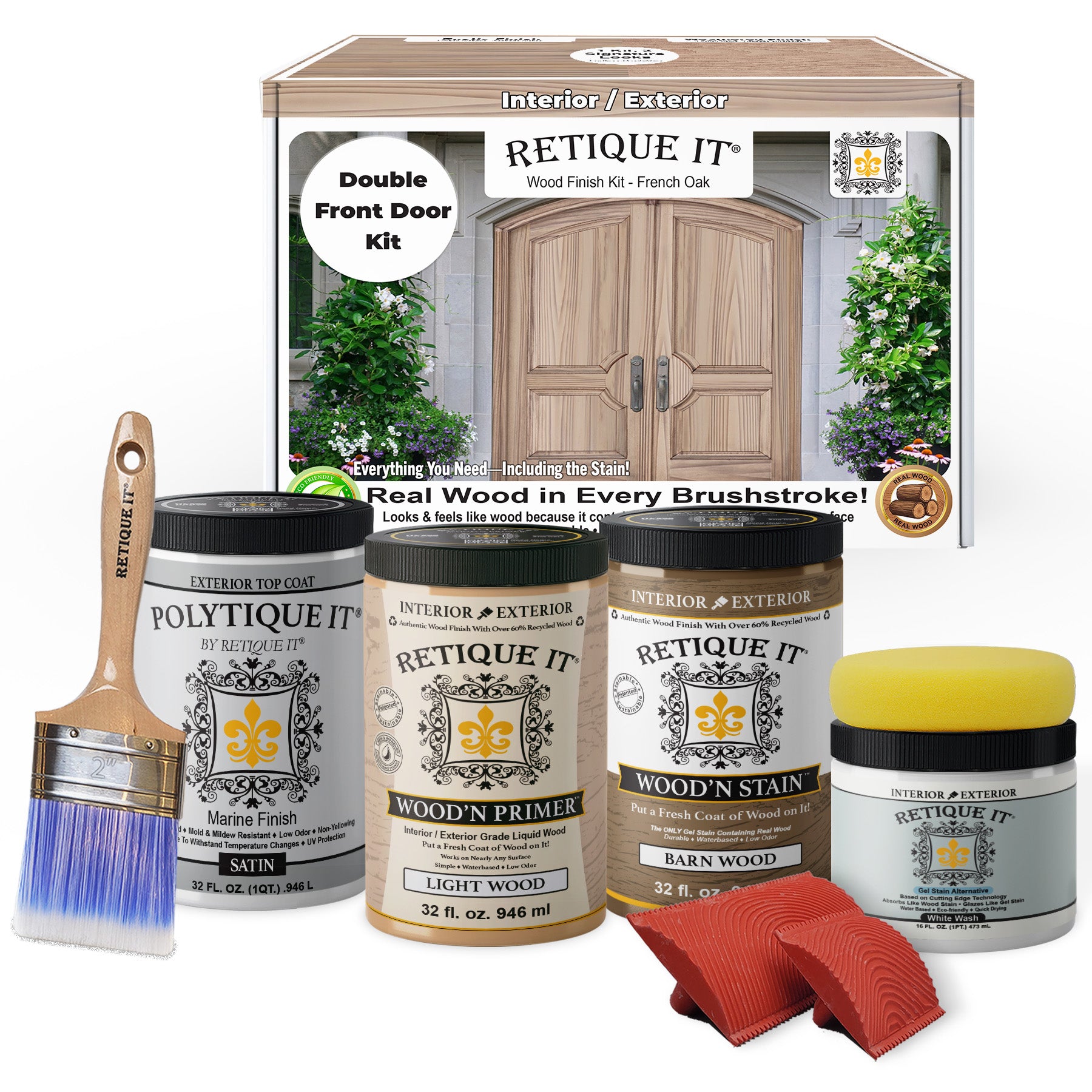 Wood'n Finish Front Door Kit (Double) - French Oak