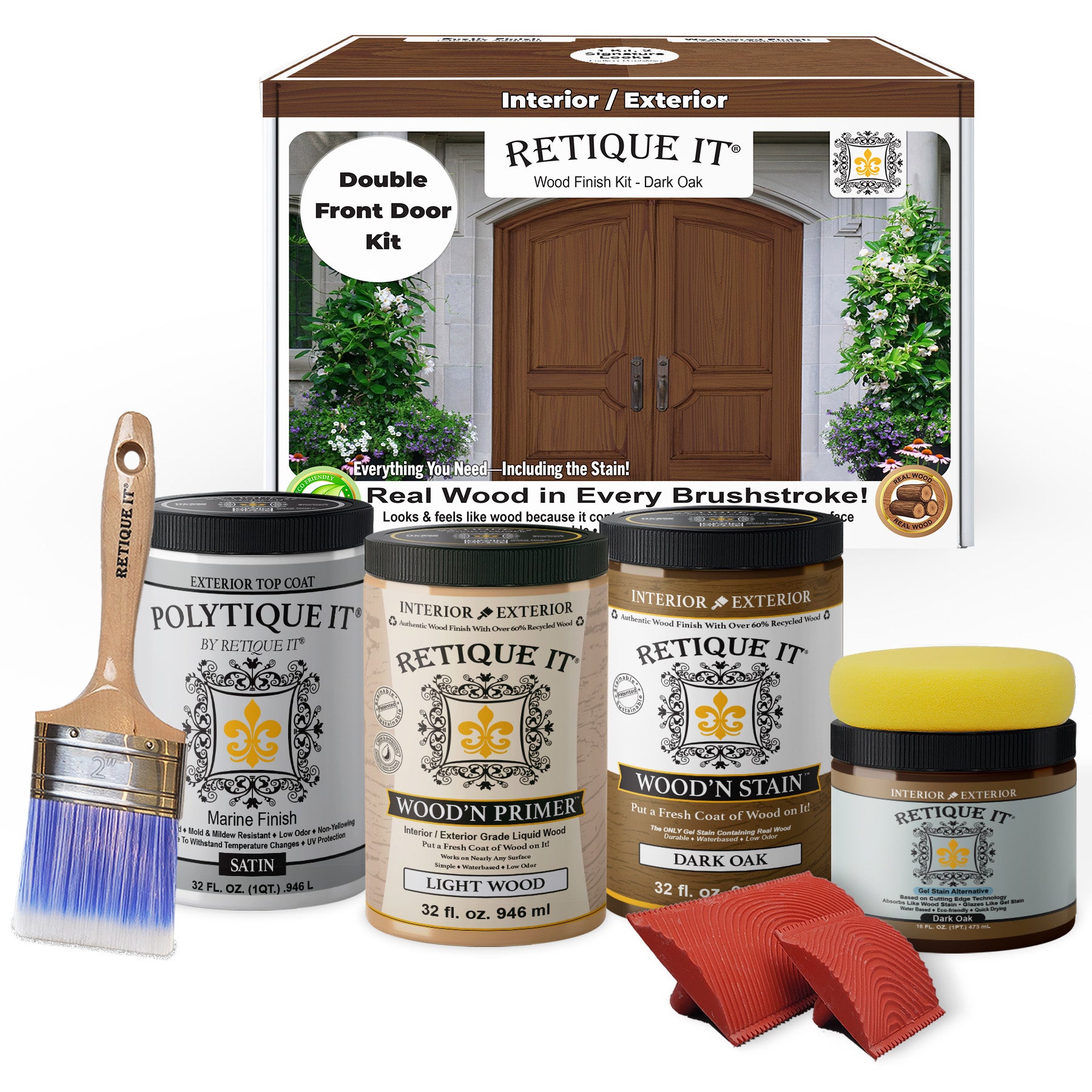 Wood'n Finish Front Door Kit (Double) - Dark Oak