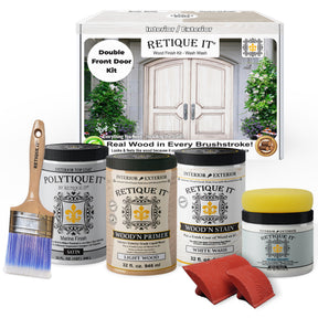 Wood'n Finish Front Door Kit (Double) - White Wash