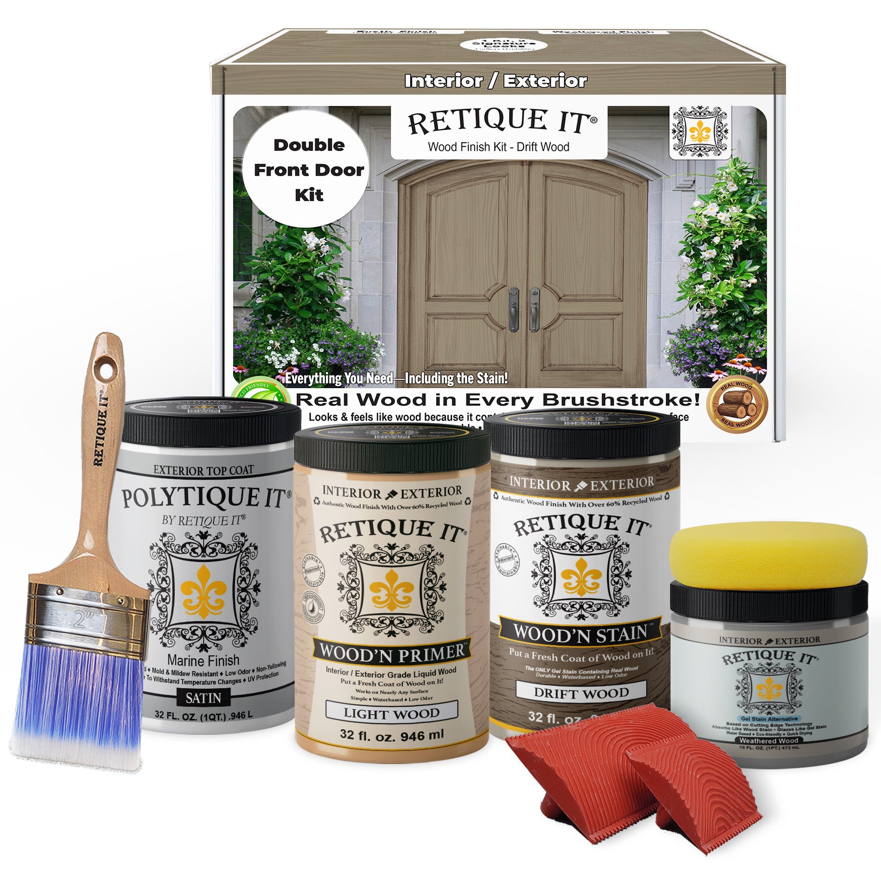 Wood'n Finish Front Door Kit (Double) - Drift Wood