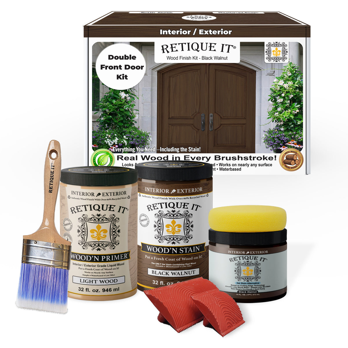 Wood'n Finish Front Door Kit (Double)) - Black Walnut