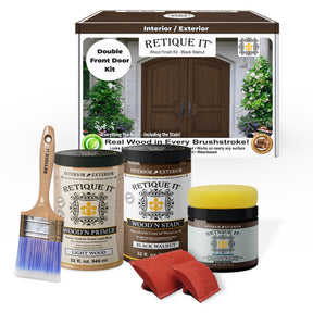 Wood'n Finish Front Door Kit (Double)) - Black Walnut