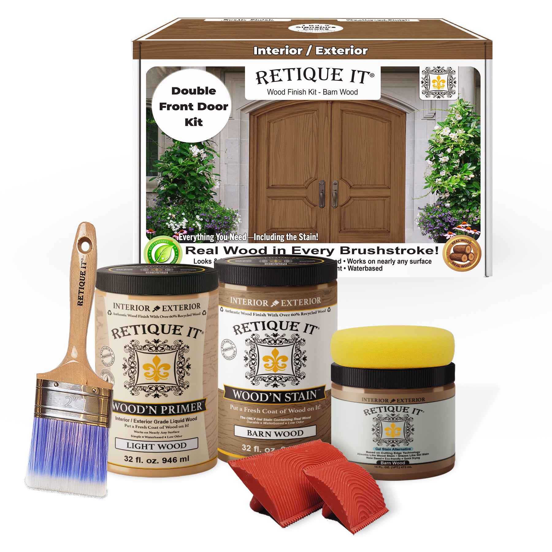 Wood'n Finish Front Door Kit (Double) - Barn Wood