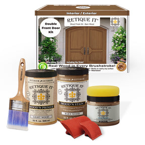 Wood'n Finish Front Door Kit (Double) - Barn Wood