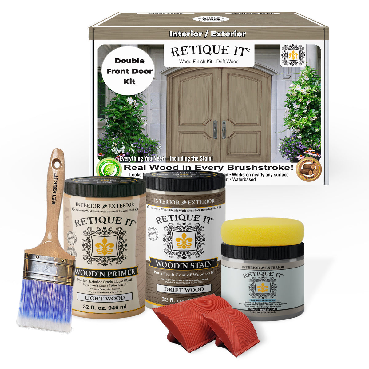 Wood'n Finish Front Door Kit (Double) - Drift Wood