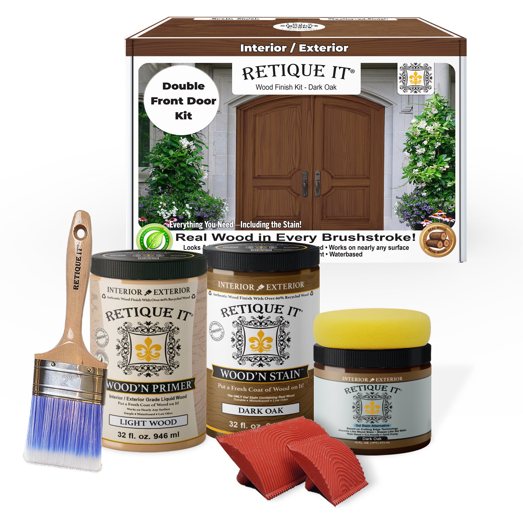 Wood'n Finish Front Door Kit (Double) - Dark Oak