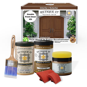 Wood'n Finish Front Door Kit (Double) - Dark Oak