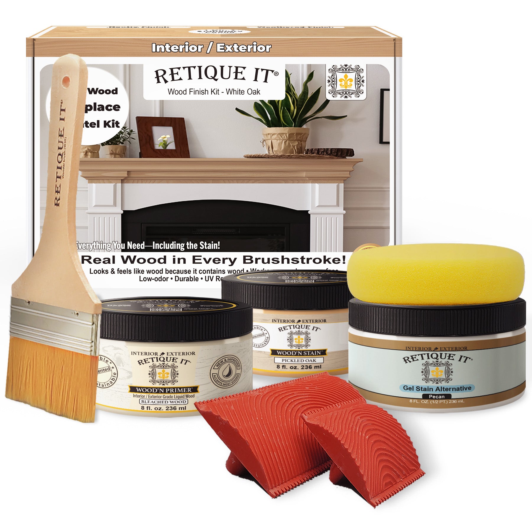 Fireplace Mantel Wood'n Finish Kit - White Oak