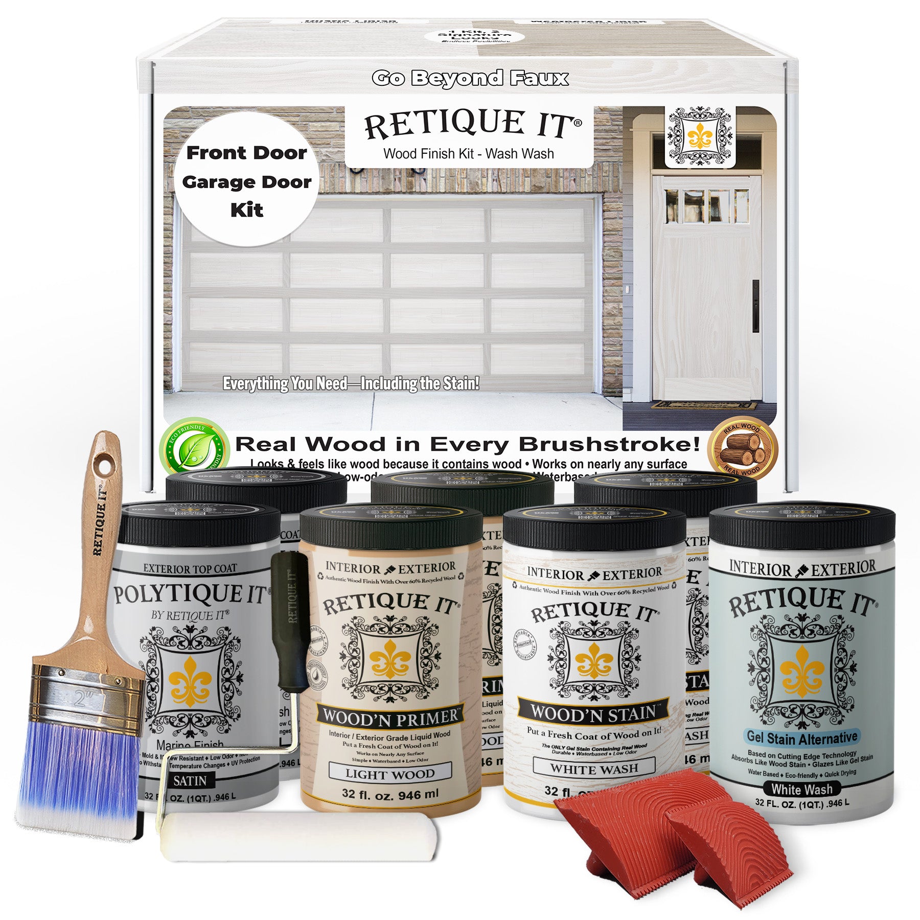 Wood'n Door Kit (Front & Garage Door) - White Wash