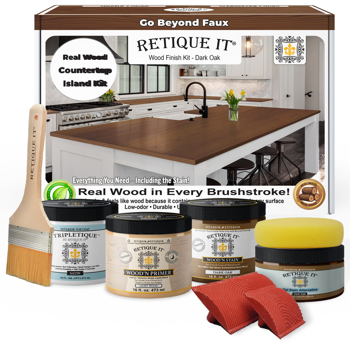 Countertop Kit - Kitchen Island - Red Mahogany