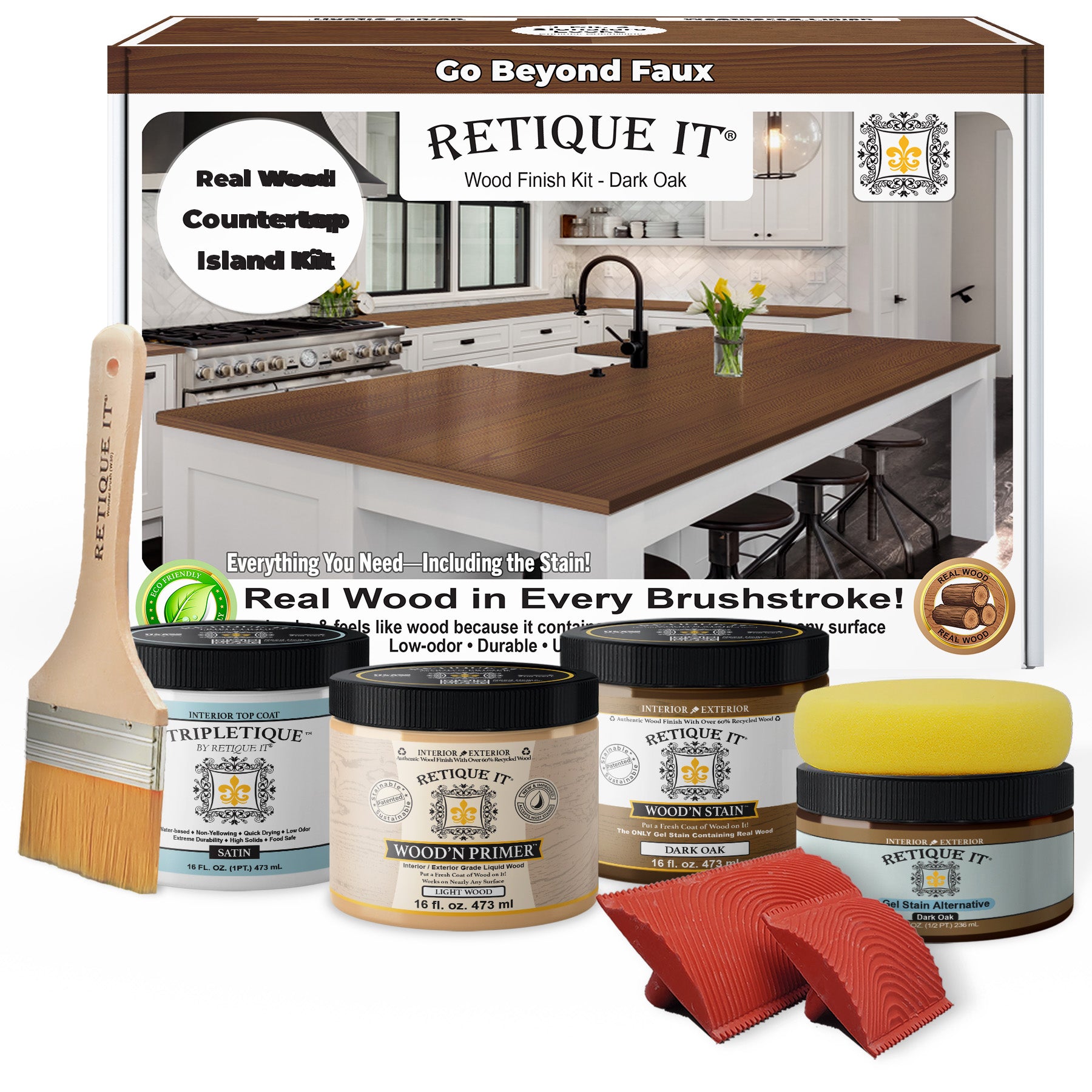 Countertop Kit - Kitchen Island - Red Mahogany