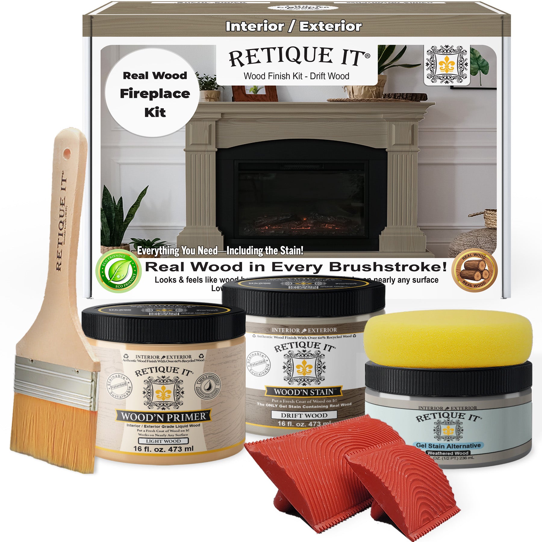 Fireplace Wood'n Finish Kit (Full Fireplace) - Drift Wood