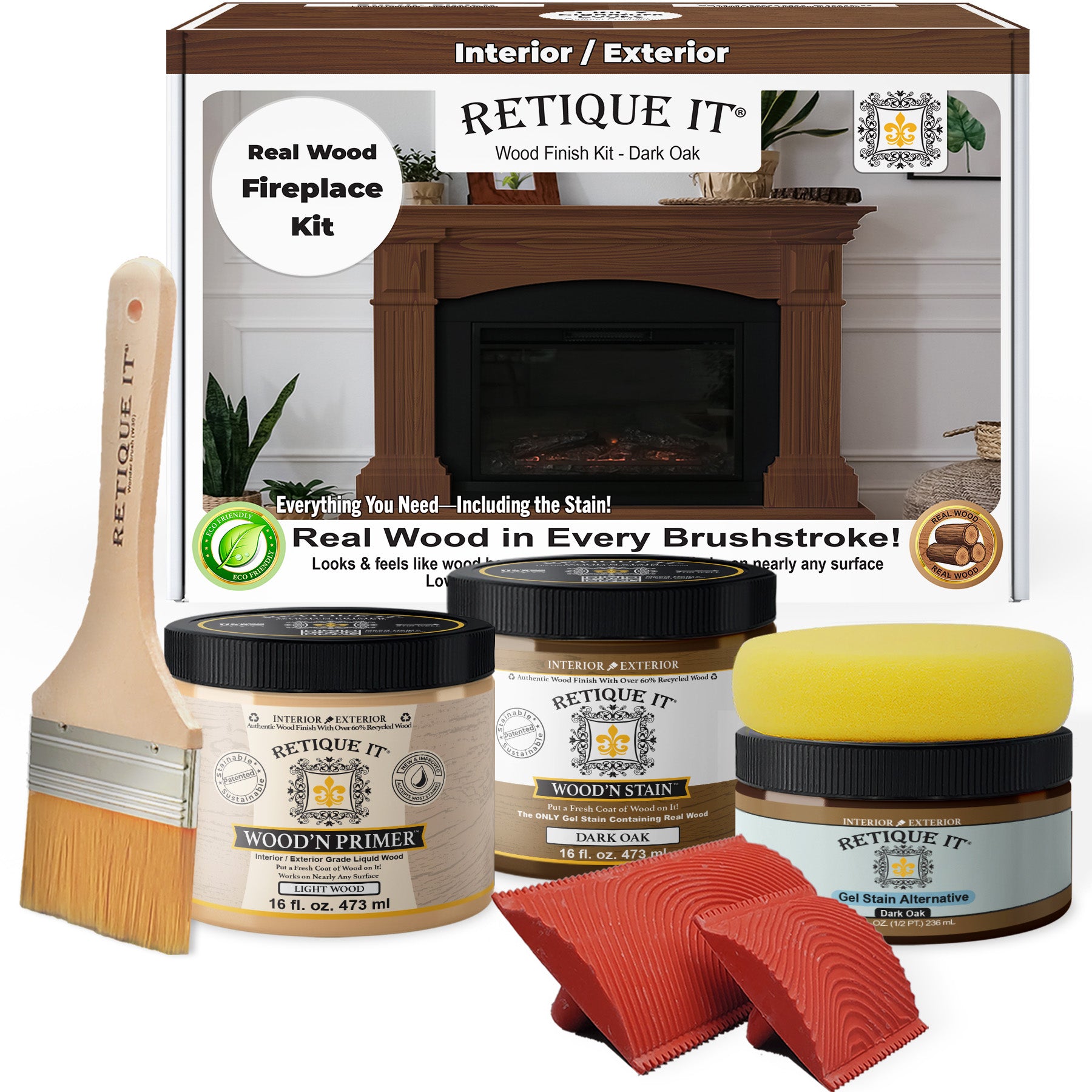 Fireplace Wood'n Finish Kit (Full Fireplace) - Dark Oak