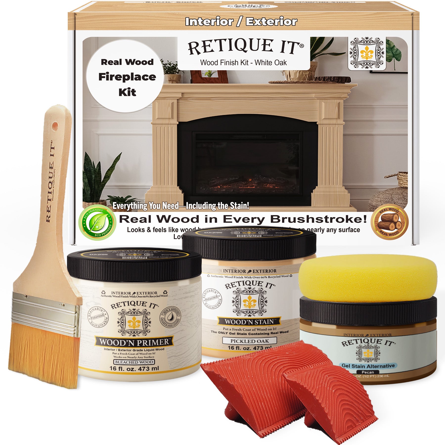 Fireplace Wood'n Finish Kit (Full Fireplace) - White Oak