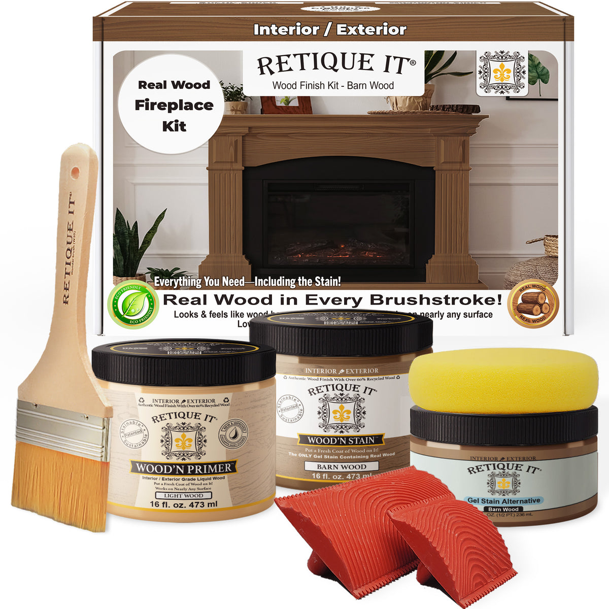 Fireplace Wood'n Finish Kit (Full Fireplace) - Barn Wood