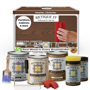 Multi-purpose Smooth Wood'n Finish Kit (4x Lg) - Dark Oak - Exterior Top Coat