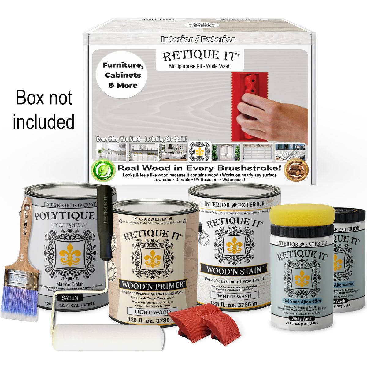 Multi-purpose Wood'n Kit (4x Lg) - White Wash - Exterior Top Coat