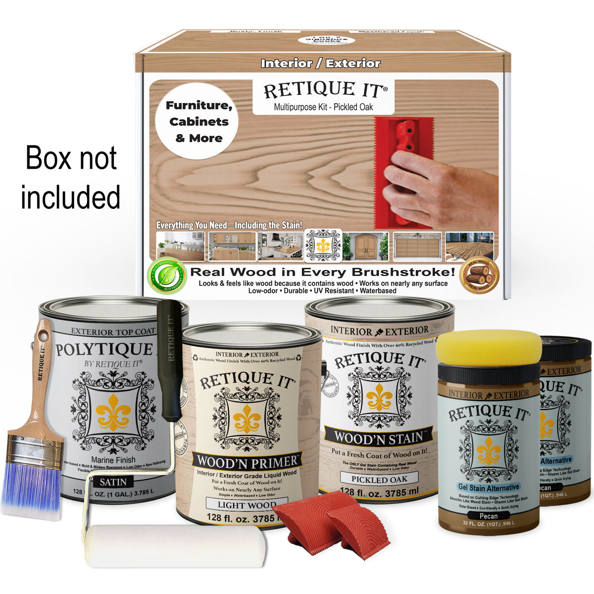 Multi-purpose Wood'n Kit (4x Lg) - Pickled Oak - Exterior Top Coat