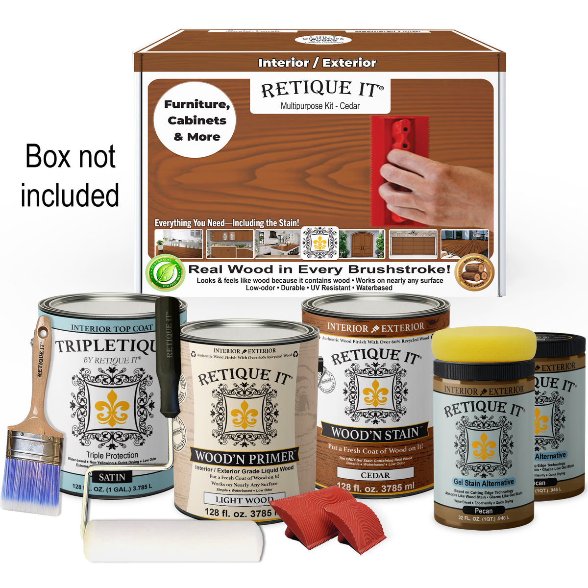 Multi-purpose Wood'n Kit (4x Lg) - Cedar - Interior Top Coat