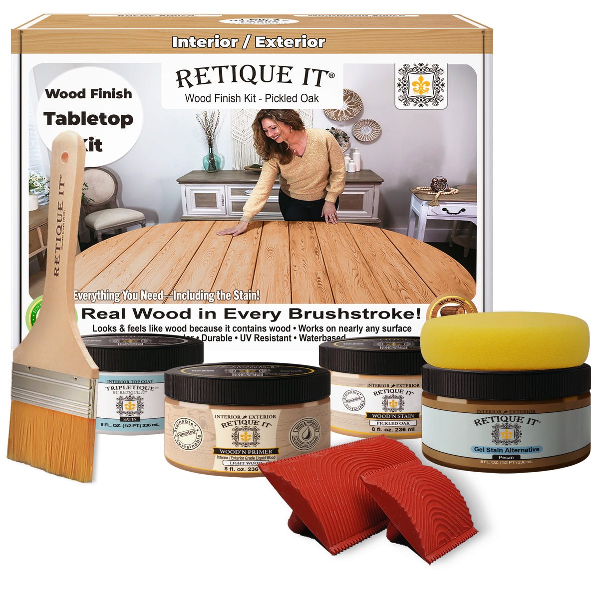 Tabletop Wood'n Finish Kit - Pickled Oak