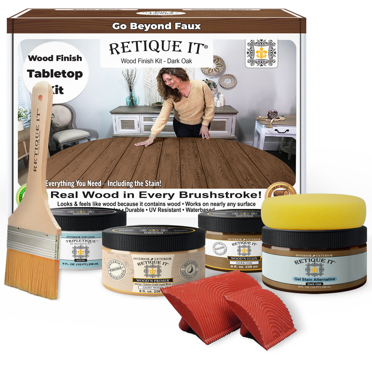 Tabletop Wood'n Finish Kit - Dark Oak